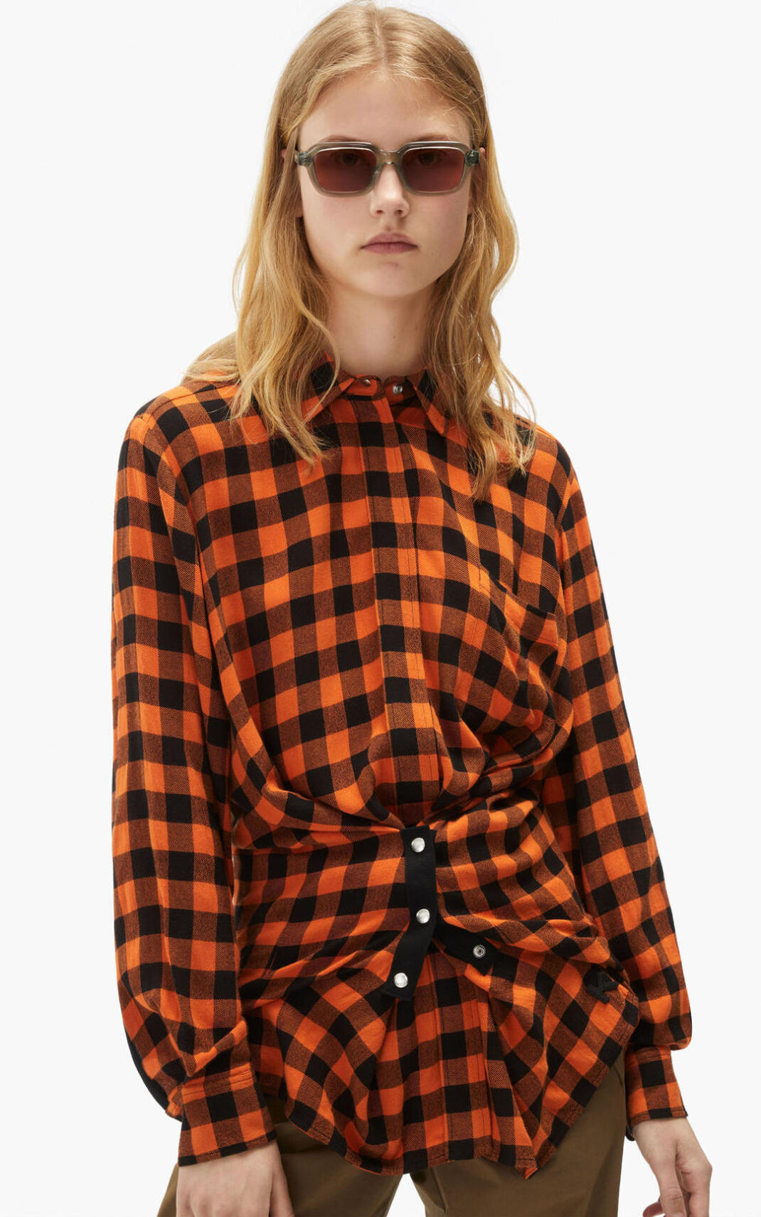 Kenzo Long checked Ženska Srajca Oranžna SI-9932923